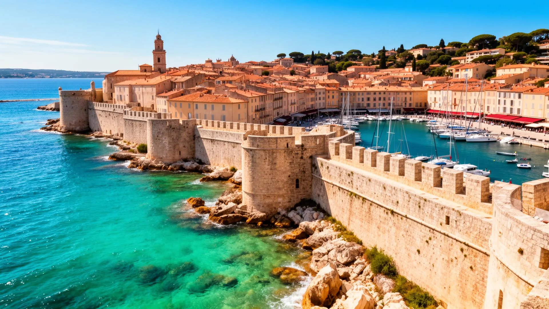 Enlèvement encombrants Antibes – Vue sur les remparts et le port Vauban